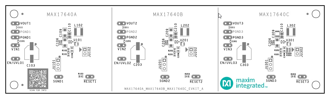Analog Devices / Maxim Integrated MAX17640A、MAX17640B、MAX17640C評価キット